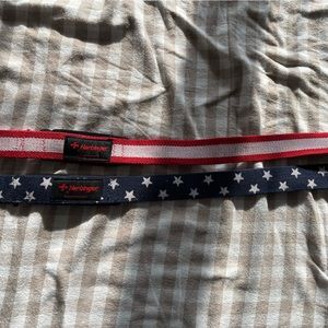 Lifting straps red white and blue